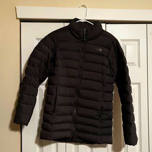The North Face grey mid-length puffer